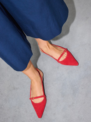 Mohito - Ballerinas aus Leder - Rot - 36