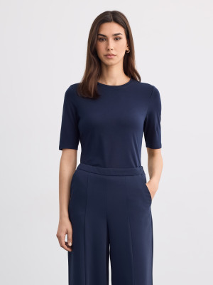 Mohito - T-shirt basic slim - granatowy -