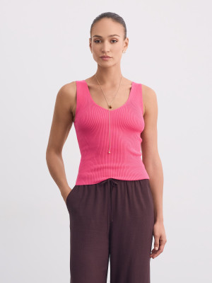 Mohito - Top a costine - rosa - XL