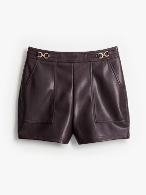 Mohito - Shorts mit hoher Taille - Dunkelrot - 42