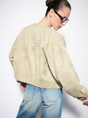 Mohito - Jacket with embroidery - verde oliva chiaro - 32