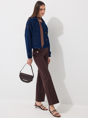 Mohito - Wide leg trousers - Dunkelbraun - 388FK-89X