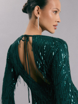 Mohito - Glänzendes Minikleid - Grün - 32