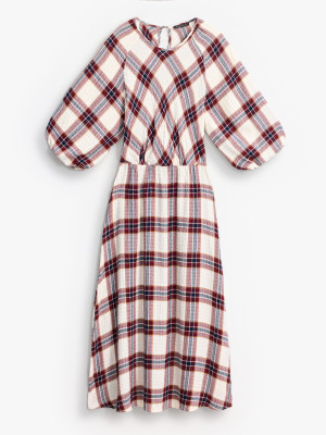 Mohito - Rochie midi în pătrățele - Maro - 32