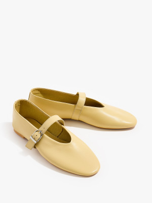 Mohito - Ballerinas aus Leder - Hellgelb - 42