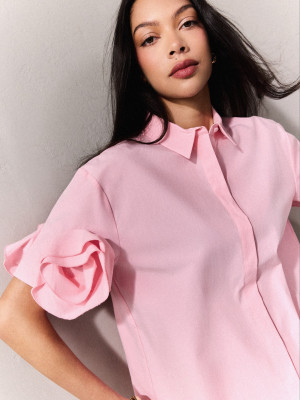 Mohito - Camicia in misto lyocell - rosa pastello - 40