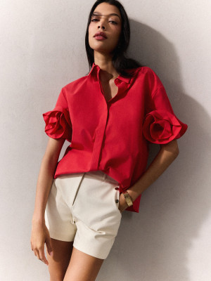Mohito - Bluse aus Lyocell-Mix - Rot - 38