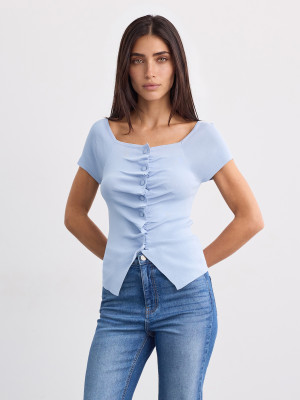 Mohito - Blusa con botones - azul pálido - XS