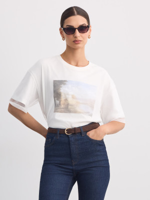 Mohito - T-shirt cu imprimeu - Ivory - L