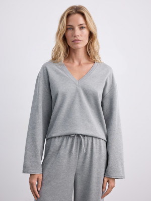 Mohito - Sudadera de cuello de pico - gris claro - L