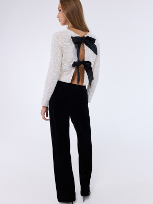 Mohito - Paillettenbluse - Creme - 36