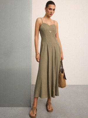 Mohito - Maxi abito con spalline - cachi - 36