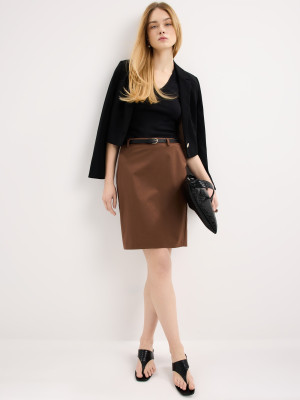 Mohito - Midi skirt with belt - marrone - 34