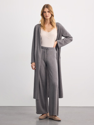 Mohito - Spodnie wide leg z modalem - szary -