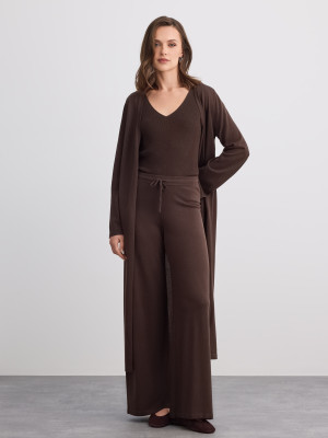 Mohito - Wide leg trousers - Dunkelbraun - XXL
