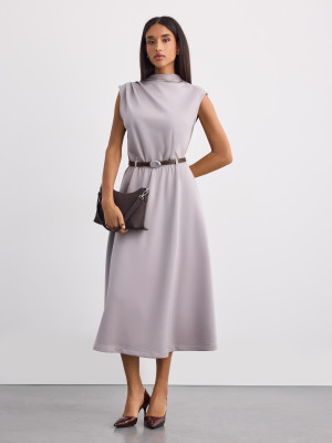 Mohito - Midikleid mit Gürtel - Grau - L