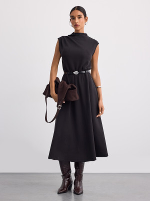 Mohito - Midikleid mit Gürtel - Schwarz - XXS
