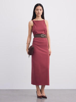 Mohito - Rochie maxi cu falduri - Portocaliu - L