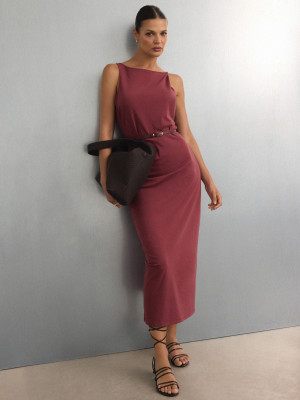 Mohito - Vestido maxi con pliegue - cobre - XS