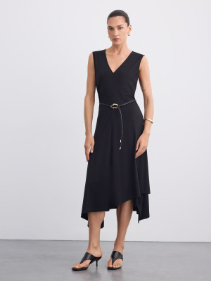 Mohito - Midikleid mit Gürtel - Schwarz - M