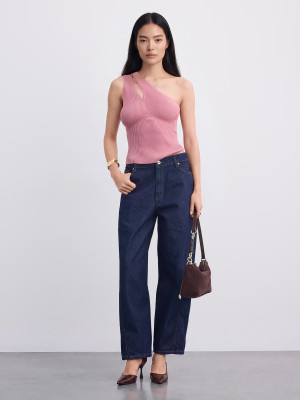Mohito - Geripptes Top - Pastellrosa - XS