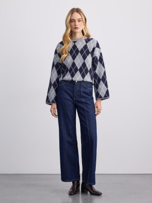 Mohito - Sweter ze wzorem w romby - szary -