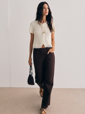 Mohito - Pantaloni wide leg - marrone scuro - 32