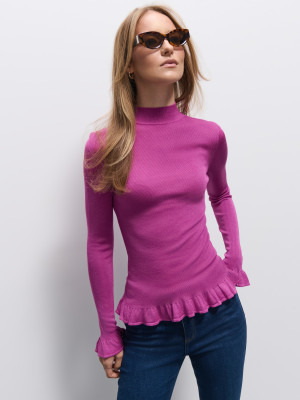 Mohito - Pullover mit Schößchen - Violett - M