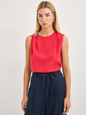 Mohito - Bluse mit Zierschnalle - Rot - 38