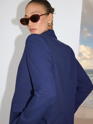 Mohito - Gerade geschnittener Blazer - Navy - 34