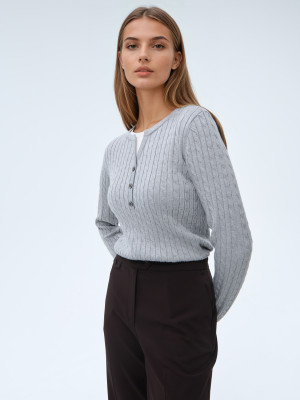 Mohito - Maglione in misto viscosa - grigio chiaro - XL