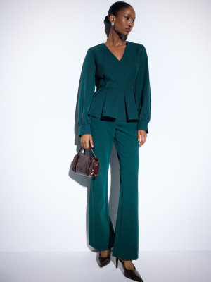 Mohito - Pantaloni flare - verde scuro - 34