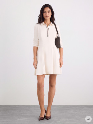 Mohito - Vestido mini con cuello de camisa - nude - L
