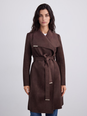 Mohito - Cappotto in tessuto scamosciato - marrone scuro - 32