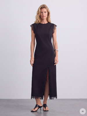 Mohito - Vestido maxi con encaje - negro - L