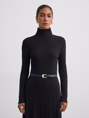 Mohito - Vestido maxi con cinturón - negro - M