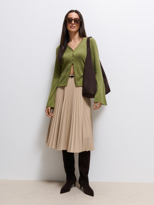 Mohito - Gonna midi plissettata - beige - 42
