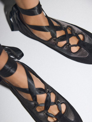 Mohito - Ballerine con lacci - nero - 36