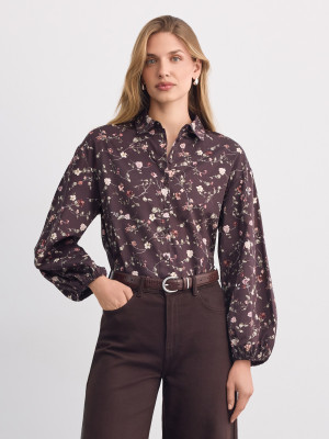 Mohito - Camisa de flores - marrón oscuro - 32