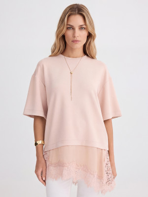 Mohito - T-shirt oversize - nude - XS