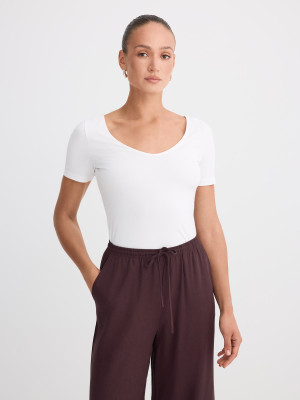 Mohito - T-shirt con scollo a V - bianco - L