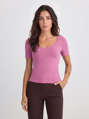 Mohito - T-shirt con scollo a V - orchidea - M