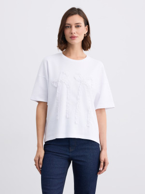 Mohito - T-shirt con applique - bianco - XXL