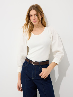 Mohito - Blusa con maniche a palloncino - bianco - M