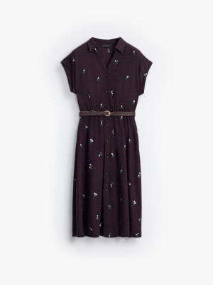 Mohito - Midi-Hemdkleid - Dunkelbraun - 32