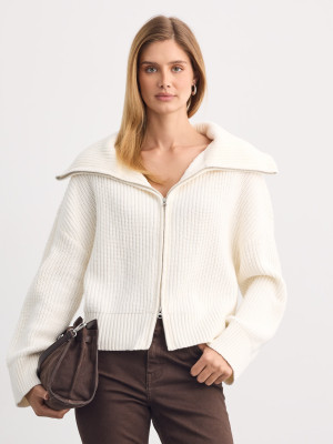 Mohito - Jersey con cuello ancho - crema - L