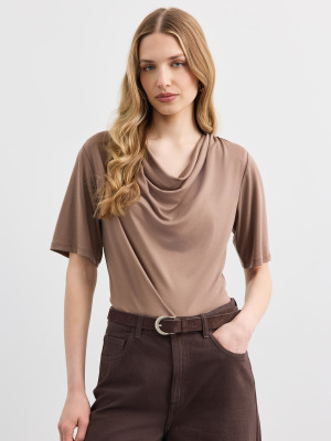 Mohito - Blusa con arricciatura - marrone - L