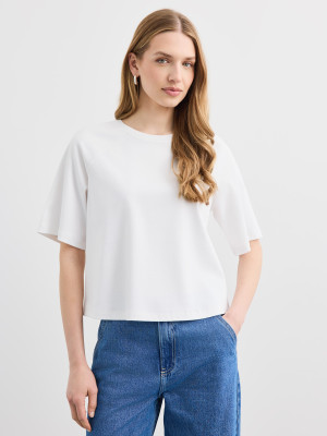 Mohito - Oversized-T-Shirt - Weiß - XXS