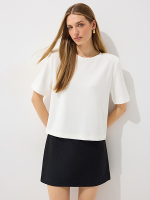 Mohito - T-shirt basic - panna - XS