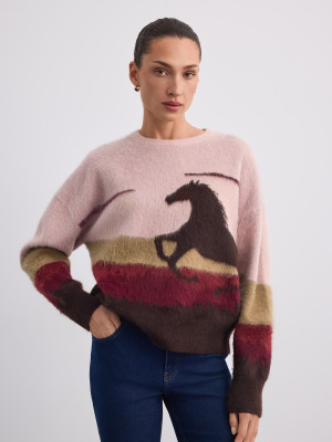 Mohito - Jersey de punto con motivos - maroon - L
